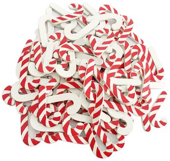 50x Candy Cane Wandelstok Houten Vormen Ornament Voor Voor Kids Diy Craft Wedding Party Kerst Decoratie Tafel Scatter