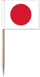 50x Cocktailprikkers Japan 8 cm vlaggetje landen decoratie Multi