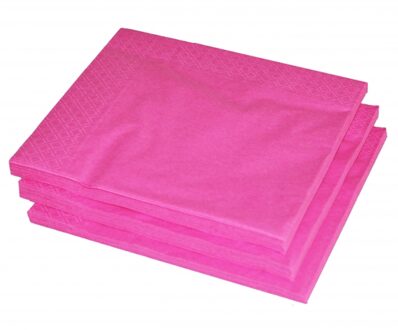 50x fuchsia roze servetten 33 x 33 cm