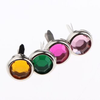 50x Mini Ronde Strass Hoofd 7Mm Metalen Brads Paper Fasteners Scrapbooking Versiering Voor Papier Decoratie Kids Diy Craft