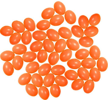 50x Plastic oranje eitjes 6 cm decoratie/versiering - Feestdecoratievoorwerp