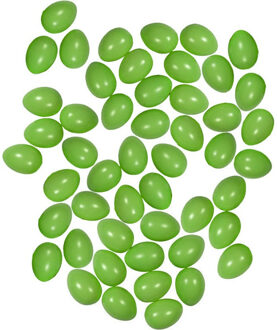 50x Plastic pastel groene eitjes 6 cm decoratie/versiering - Feestdecoratievoorwerp