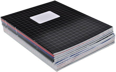 50x stuks school schriften gekleurd A5 ruitjes 10 mm - Ruitjes schriften
