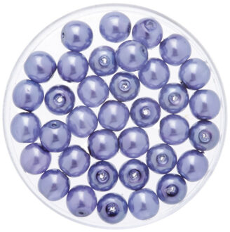 50x stuks sieraden maken Boheemse glaskralen in het transparant lila paars van 6 mm