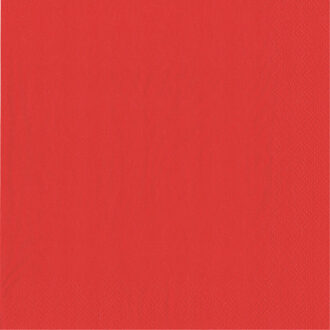 50x Unikleur rode servetten 40 x 40 cm - Feestservetten Rood