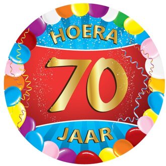 50x Vrolijk gekleurde viltjes 70 jaar - Bierfiltjes Multikleur