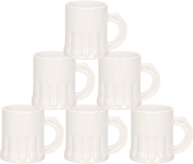 50x Witte kunststof shotglaasjes 2,5 cl