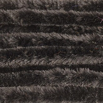 50x Zwart chenille draad 14 mm x 50 cm - Buigbaar draad - Pluche chenillegaren/chenilledraden - Hobbymateriaal om mee te knutselen