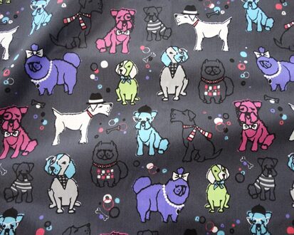 50X160Cm Katoen Stof Diy Materiaal Voor Beddengoed Kleding Honden MK087c grijs