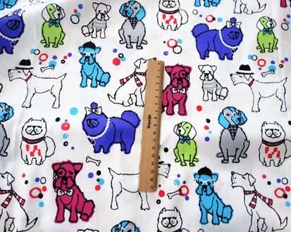 50X160Cm Katoen Stof Diy Materiaal Voor Beddengoed Kleding Honden MK087c wit