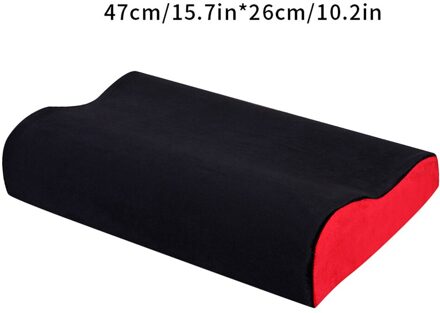 50X30Cm Zwart En Rood Memory Foam Bed Orthopedisch Kussen Voor Nekpijn Slapen Met Geborduurde Kussensloop Hals ondersteuning Voor Terug