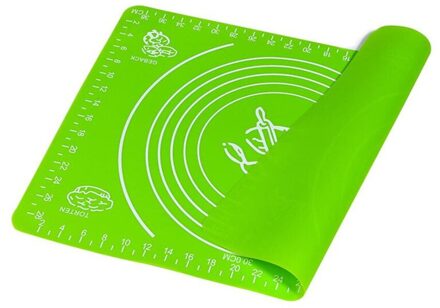 50X40Cm Siliconen Bakken Mat Verdikking Meel Rolling Schaal Mat Kneden Deeg Pad Bakken Gebak Rolling Mat Bakvormen liners Licht Groen