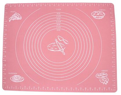 50X40Cm Siliconen Bakken Mat Verdikking Meel Rolling Schaal Mat Kneden Deeg Pad Bakken Gebak Rolling Mat Bakvormen liners Roze