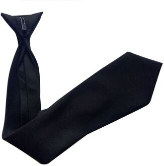50X8Cm Mens Uniform Effen Zwarte Kleur Imitatie Zijde Clip-On Pre-Gebonden Stropdassen Voor politie Beveiliging Wedding Funeral