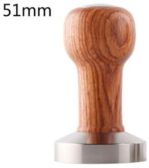 51/58Mm Espresso Koffie Tamper Food Grade Koffie Pull Cup Druk Flat Base Barista Tools Koffie Tamper Houten handvat Molen 51mm koffie Tamper