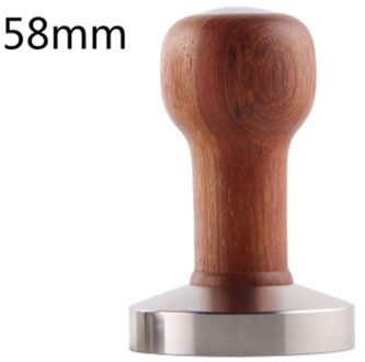 51/58Mm Espresso Koffie Tamper Food Grade Koffie Pull Cup Druk Flat Base Barista Tools Koffie Tamper Houten handvat Molen 58mm koffie Tamper