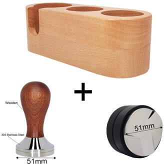 51/58Mm Hout Espresso Sabotage Mat Stand Koffie Stampers Maker Coffeeware Ondersteuning Base Rack Accessoires 51mm Tamper Stand