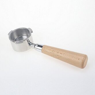 51 Mm Rvs Bodemloze Filterhouder Professionele Espressomachine Houten Handvat Filter Mand Inbegrepen