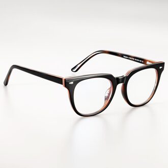51026 Retro Vierkante Anti-Blauw Licht Plastic Titanium Brilmonturen Ultralight Mannen Vrouwen Optische Mode Computer Bril BlackBrown