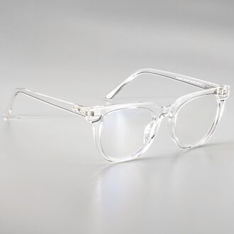 51026 Retro Vierkante Anti-Blauw Licht Plastic Titanium Brilmonturen Ultralight Mannen Vrouwen Optische Mode Computer Bril doorzichtig