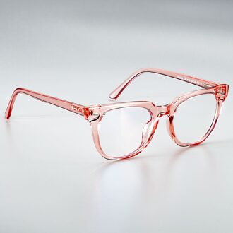 51026 Retro Vierkante Anti-Blauw Licht Plastic Titanium Brilmonturen Ultralight Mannen Vrouwen Optische Mode Computer Bril pinkred