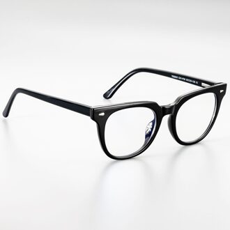 51026 Retro Vierkante Anti-Blauw Licht Plastic Titanium Brilmonturen Ultralight Mannen Vrouwen Optische Mode Computer Bril zwart