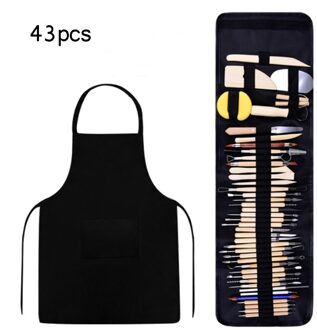 52/51/43/42 Pcs Clay Sculpting Kit Clay Sculpting Beeldhouwen Tool Houten Handvat Boetseerklei Gereedschap Set 43stk