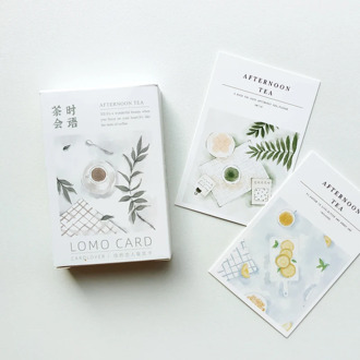 52*80mm Novelty Afternoon Tea Lomo Card Mini Postcard DIY Greeting Card Birthday Letter Gift Card (1 Pack=28Pcs)