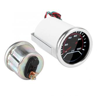 52 Mm/2in Universele Auto Oliedruk Guage Systeem Tester 0-100PSI Digitale Meter 12V Wit Licht Universal Meter accessoires