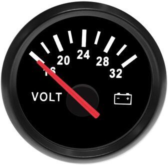52 Mm Marine Voltmeter Volt Meter Gauge 8-16 Volt 16-32 Volt Auto Voltage Meters Met Rode backlight Voor Caravan Boot 12V 24V BN 16-32V