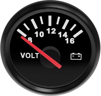 52 Mm Marine Voltmeter Volt Meter Gauge 8-16 Volt 16-32 Volt Auto Voltage Meters Met Rode backlight Voor Caravan Boot 12V 24V BN 8-16V