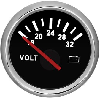 52 Mm Marine Voltmeter Volt Meter Gauge 8-16 Volt 16-32 Volt Auto Voltage Meters Met Rode backlight Voor Caravan Boot 12V 24V BS 16-32V