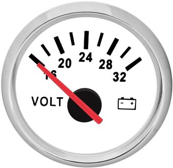 52 Mm Marine Voltmeter Volt Meter Gauge 8-16 Volt 16-32 Volt Auto Voltage Meters Met Rode backlight Voor Caravan Boot 12V 24V WS 16-32V
