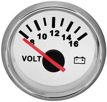52 Mm Marine Voltmeter Volt Meter Gauge 8-16 Volt 16-32 Volt Auto Voltage Meters Met Rode backlight Voor Caravan Boot 12V 24V WS 8-16V
