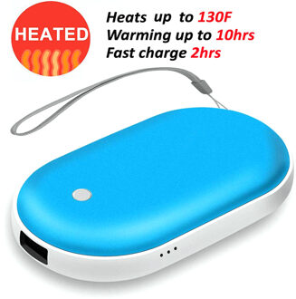 5200mAh 5V Leuke USB Oplaadbare LED Elektrische Hand Warmer Heater Reizen Handige Lange Levensduur Mini Pocket Warmer thuis Opwarming Product blauw