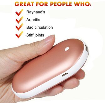 5200mAh 5V Leuke USB Oplaadbare LED Elektrische Hand Warmer Heater Reizen Handige Lange Levensduur Mini Pocket Warmer thuis Opwarming Product roos goud