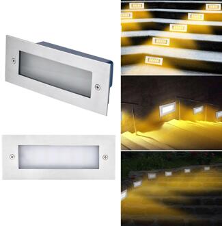 520LM LED Baksteen Licht Lamp Verzonken Rvs Outdoor Muur Verlichting 6000 k/3000 K Koel Wit IP65 Waterdicht warm wit