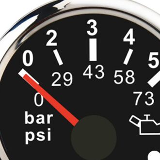 52MM 2 "Oliedruk Indicator Meter Gauge IP67 10-185 Ω 0 ~ 5 Bar Marine Zwart
