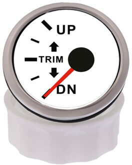 52Mm Boot Marine Buitenboordmotor Trim Tilt Gauge Waterdichte Ip 67 UP-DN Trim Gauge Meter Voor 0-190ohm Linkerkant met Backlight wit zilver