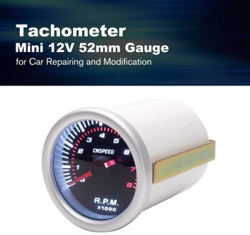 52Mm Elektrische Auto Motor Speed Pointer Toerenteller Tacho Gauge Meter Tester 0 ~ 8000 Rpm Teller Voor 4/6/8 Cilinder