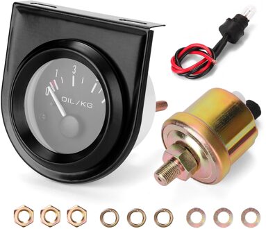 52Mm Olie Druk Instrument Auto Oliedrukmeter Inbouwen 0 ~ 7Kg Oliedrukmeter & Sensoren 12.0V Instrument Voertuig Meter