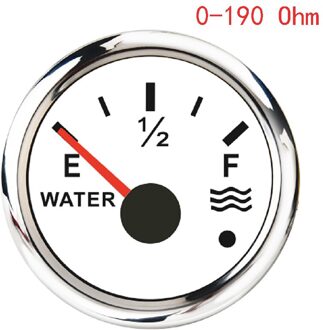 52Mm Pointer Water Tank Level Gauge 0-190 Ohm 240-33 Ohm Waterdichte Water Niveau Gauge Met alarm Meter Fit Voor Marine Auto Boot WS 0-190ohm
