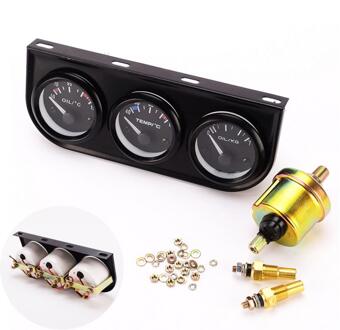 52Mm Triple Kit Olie Temp Water Temp Temperatuur Oliedruk Sensor Voertuig Auto Meter Gauge