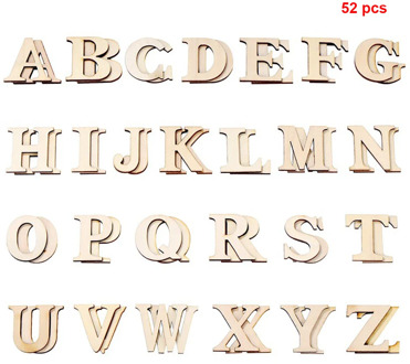 52pcs/set Decoration Patchwork Educational Word DIY Numbers Arts Crafts Party Wooden Letters Alphabet Home Handmade Mixed