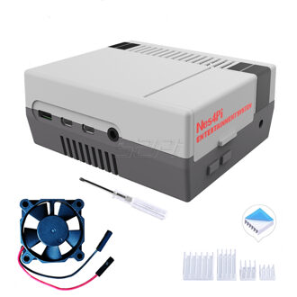 52Pi NES4Pi Nes Stijl Case Kit Abs Functionele Koelventilator Heatsinks Schroevendraaiers Alleen Voor Raspberry Pi 4 B (4 model B)