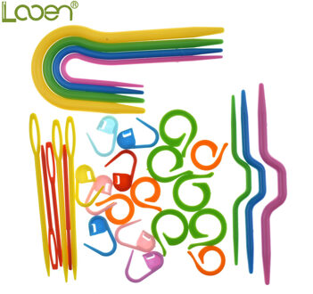 53 Pcs 5 Sets Abs Plastic Breien Kabel Naalden Stitch Breinaalden Smooth U Haaknaald & L Naalden Markers naald Clip