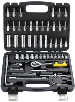 54 Pcs Auto Reparatie Combinatie Pak Demontage Tool Schroevendraaier Socket Universele Connector Quick Release Wrench Staaf Spinner