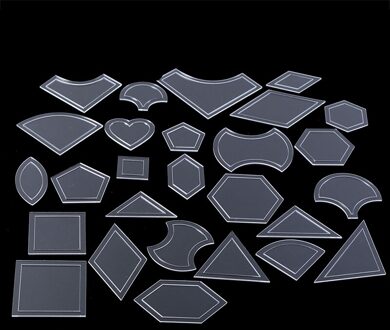 54 Stks/set Transparant Acryl Quilten Sjablonen Naaien Stencils Craft Patchwork Liniaal Handgemaakte Diy Naaien Styling Tool