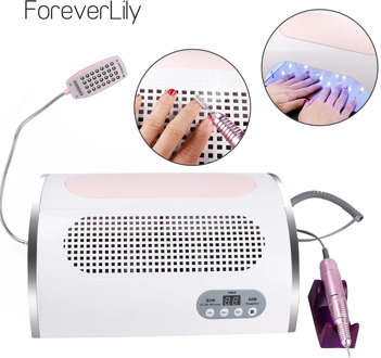 54W 3-IN-1 Nail LED UV Lamp Vacuum Cleaner Suction Dust Collector 25000RPM Drill Machine Pedicure Remover Polisher Nail Tools