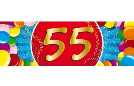 55 jaar leeftijd sticker 19 x 6 cm - 55 jaar verjaardag/jubileum versiering